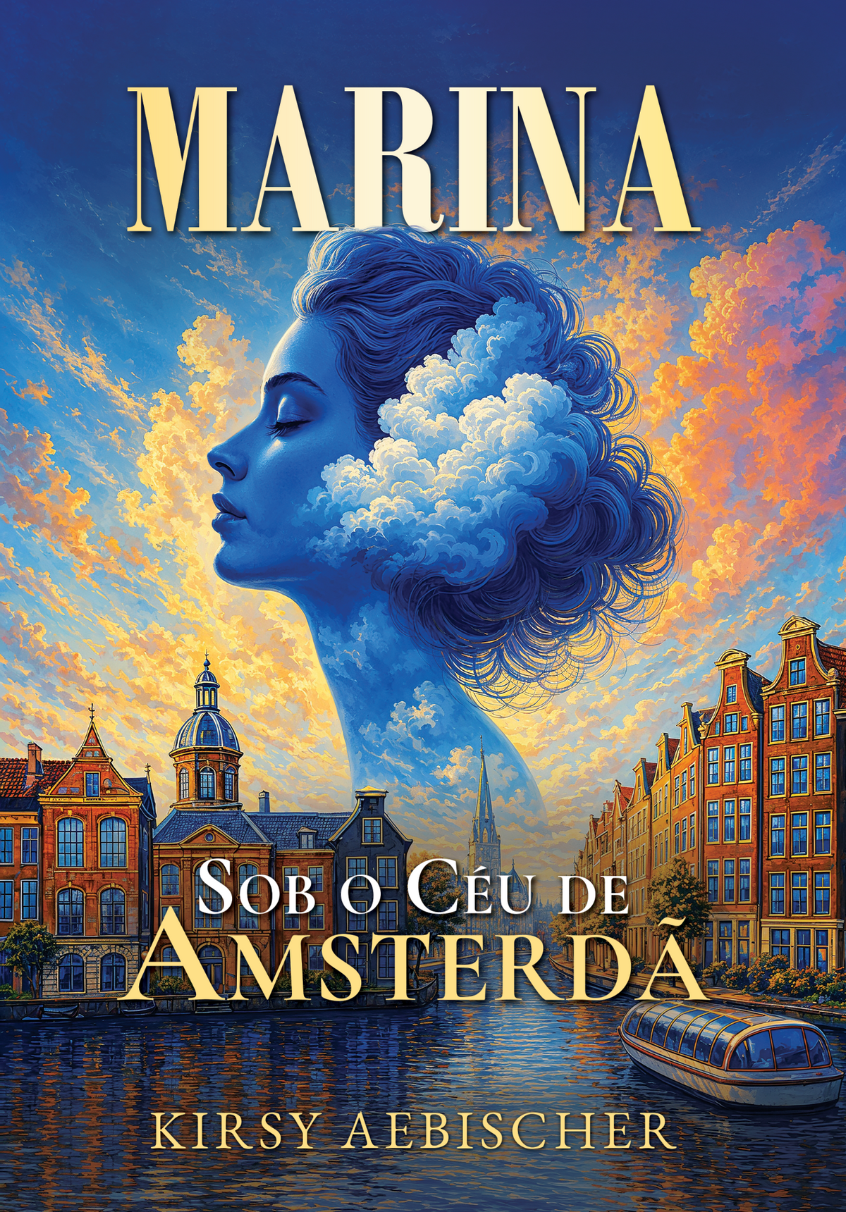 Capa de Marina sob o céu de Amsterdã, de Kirsy Aebischer — edição em português